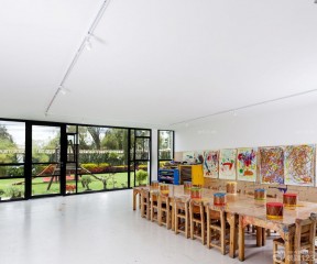 高档幼儿园装修设计效果图 落地玻璃窗