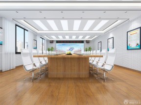 简约风会议室3d模型 实木地板贴图