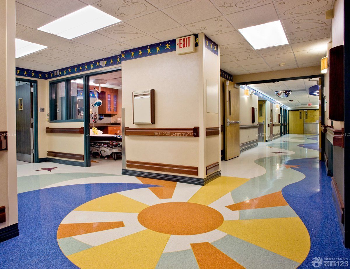 医院走廊背景装修效果图片