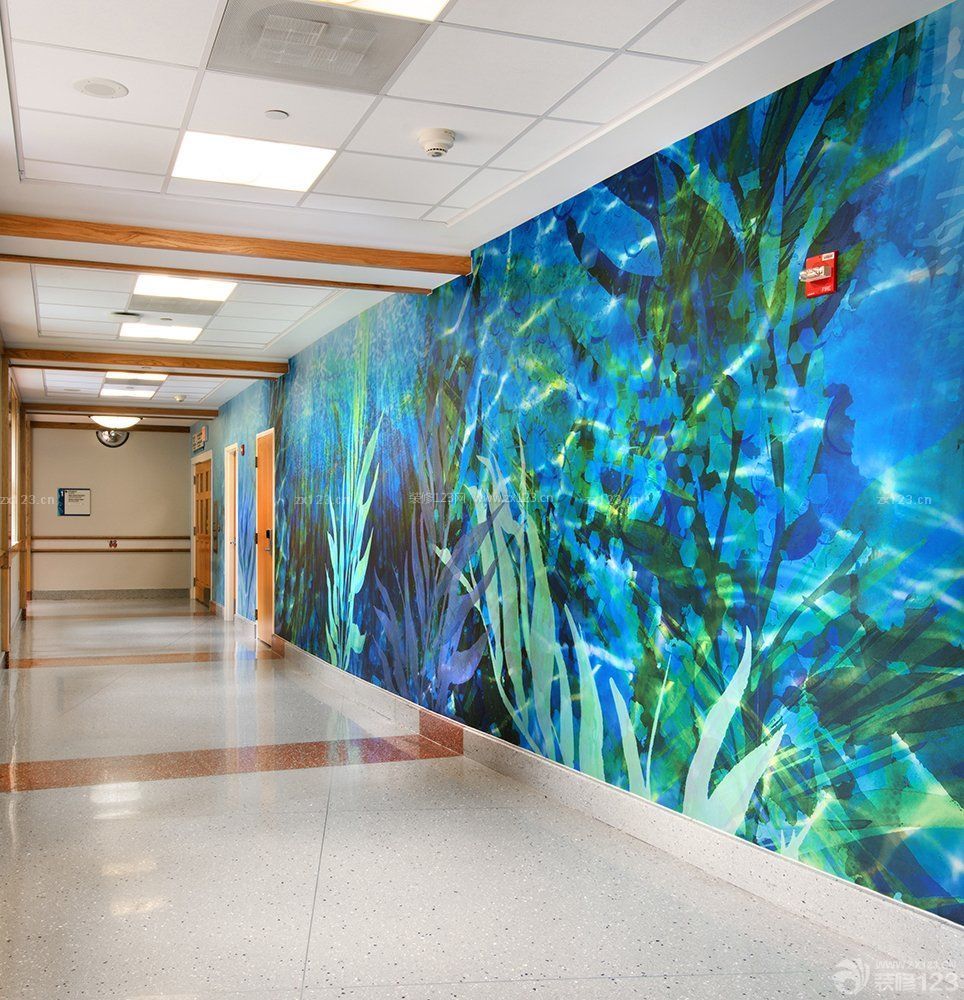 医院走廊背景墙图片