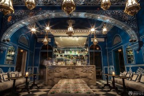 唯美酒吧装修风格之欧式蓝色墙面效果图片