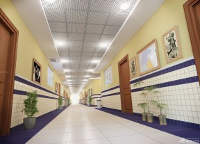 医院走廊背景装饰画装修效果图片