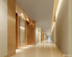 医院室内走廊背景装修效果图片2023
