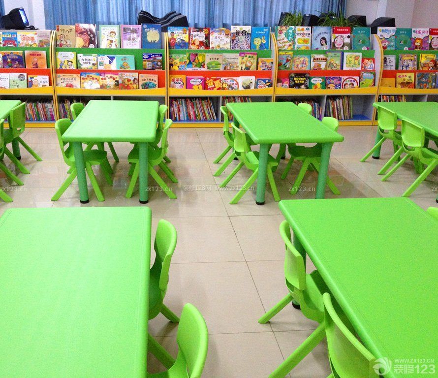 幼兒園圖書室地板磚裝修效果圖片 