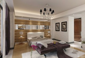 家裝設(shè)計(jì)效果圖臥室 木質(zhì)背景墻裝修效果圖片