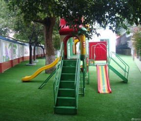 幼儿园室外装修效果图 幼儿园滑梯