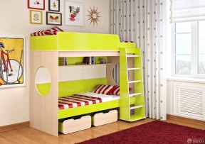 6平米卧室装修效果图 双层儿童床图片大全