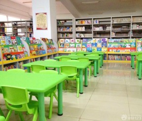 大型幼兒園室內書柜裝修效果圖片