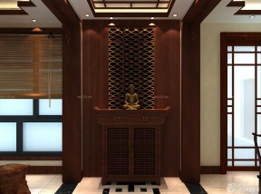中式玄關裝修效果圖 背景墻設計