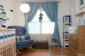 宝宝卧室装修效果图 蓝色窗帘装修效果图片