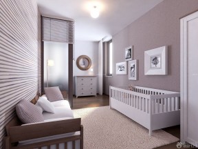 宝宝卧室装修效果图 条纹壁纸装修效果图片