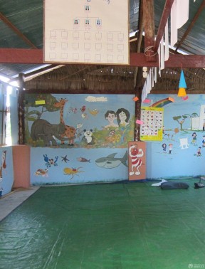 幼儿园室内装修效果图 背景墙画