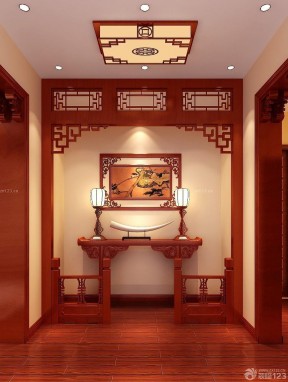 別墅玄關(guān)裝修效果圖 中式風(fēng)格裝修