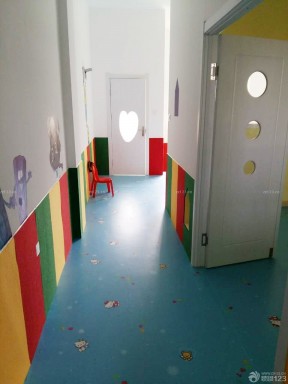 幼儿园室内设计效果图 幼儿园走廊过道布置图片