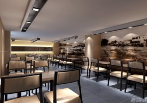 店面中式裝修 餐桌擺放效果圖