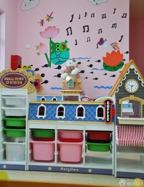 幼兒園裝修設(shè)計圖片 置物架
