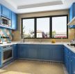 地中海厨房蓝色橱柜装修效果图片