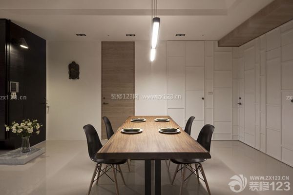 現(xiàn)代時尚餐廳實木餐桌裝修效果圖片