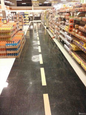 超市装修图 黑色地砖装修效果图片