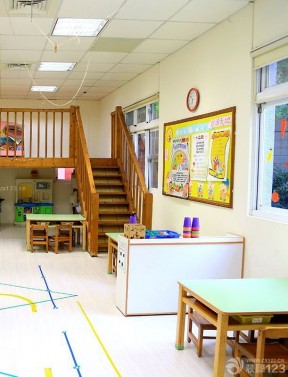 现代幼儿园设计效果图 室内楼梯图片