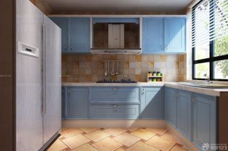 2023地中海厨房蓝色橱柜装修效果图片