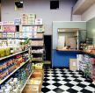 小型超市室内黑白相间地砖装修效果图片