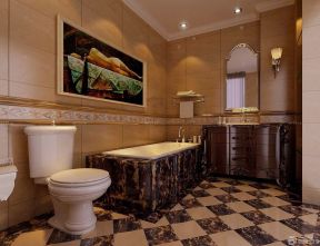 欧式厕所装修效果图 砖砌浴缸装修效果图片