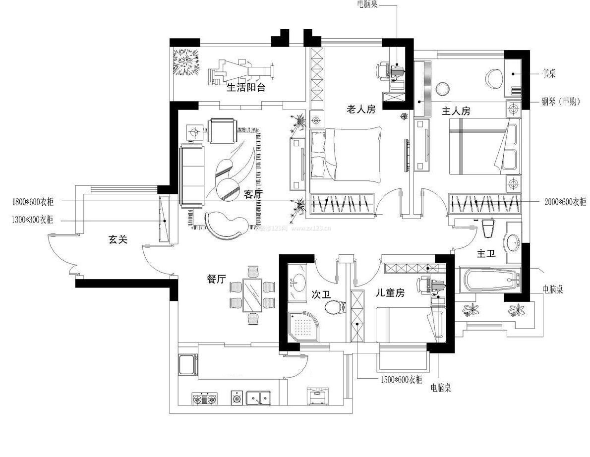 自建別墅廚房設(shè)計平面圖