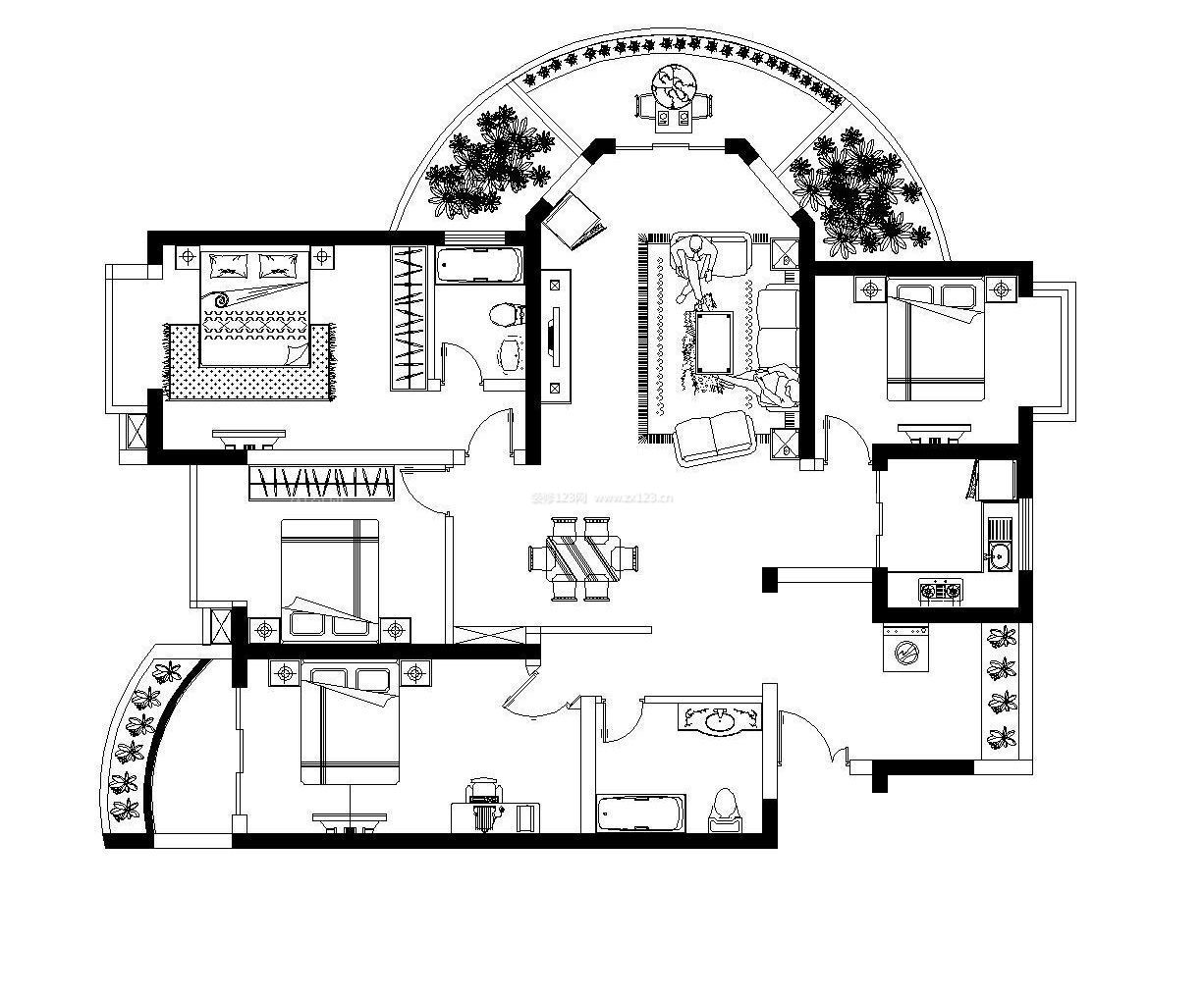 農(nóng)村自建別墅廚房設(shè)計(jì)平面圖