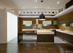 长方形厨房装修效果图 现代别墅设计效果图