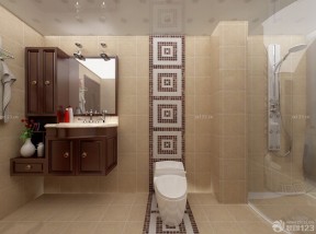 中式卫生间装修效果图 浴室柜装修效果图片