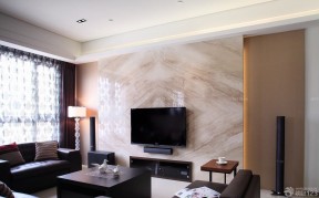 室内客厅电视墙设计 大理石电视背景墙
