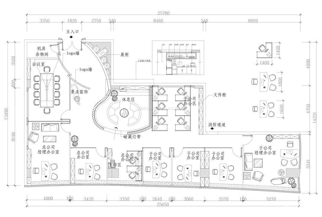 公司辦公室設(shè)計(jì)平面圖片