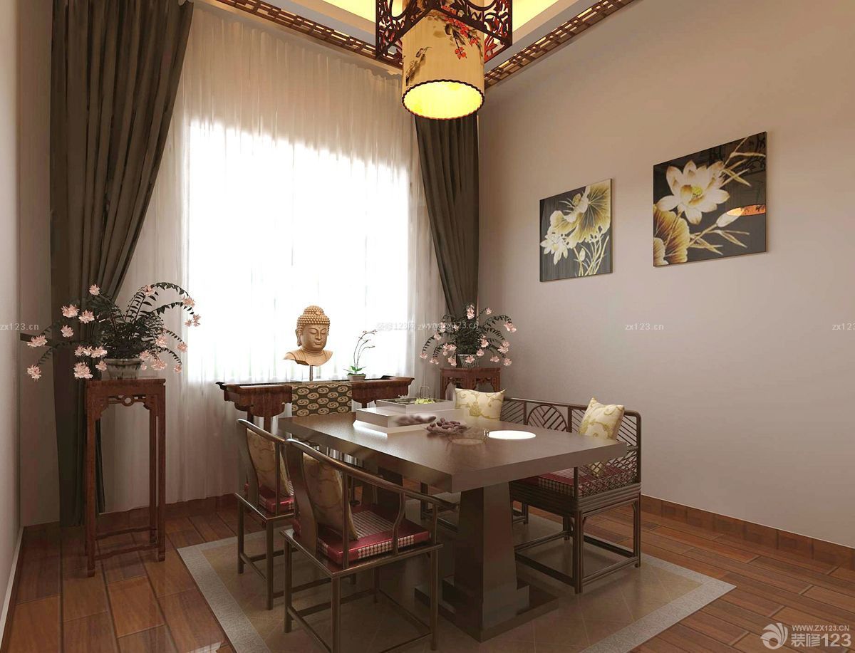 中式70平方房子餐桌椅子装修效果图片