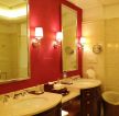 温馨酒吧卫生间装修红色墙面效果图片