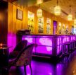 传统美式风格紫色酒吧吧台效果图