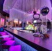 创意紫色酒吧吧台装饰设计效果图