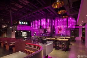 紫色酒吧吧台效果图 创意酒吧设计