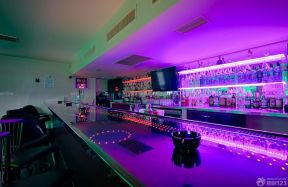 紫色酒吧吧台效果图 简单酒吧装修