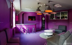 紫色酒吧吧台效果图 家庭酒吧装修