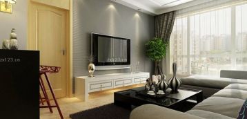 90平米两室两厅客厅电视墙装修设计