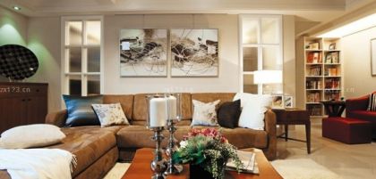 北欧风格客厅沙发背景装饰画装修设计