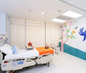 医院单人病房效果图 墙绘装修效果图片