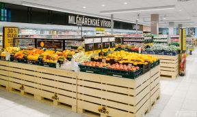 超市室内装饰图片 超市货架摆放效果图