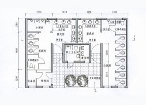大型商场公共厕所cad设计平面图