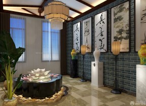 130平米三室一廳裝修效果圖 中式玄關(guān)裝修