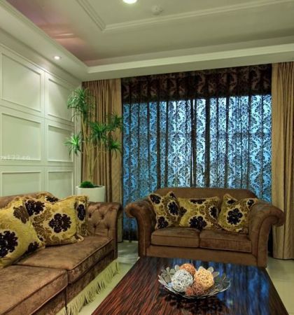 现代混搭风格客厅沙发颜色搭配装修图片