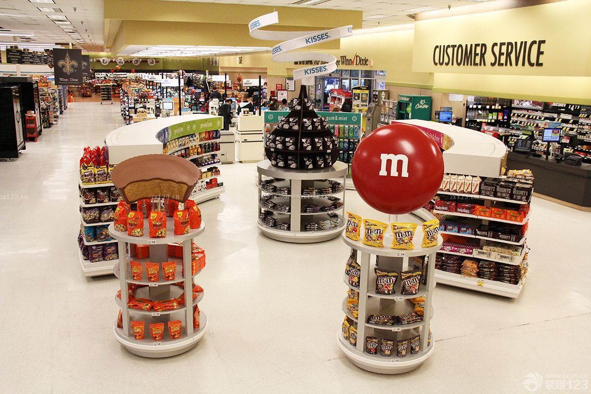 超市货架摆放装饰设计效果图片