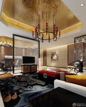 中式家裝客廳 家裝隔斷設(shè)計(jì)效果圖