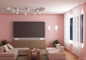 背景墙设计 粉色墙面装修效果图片